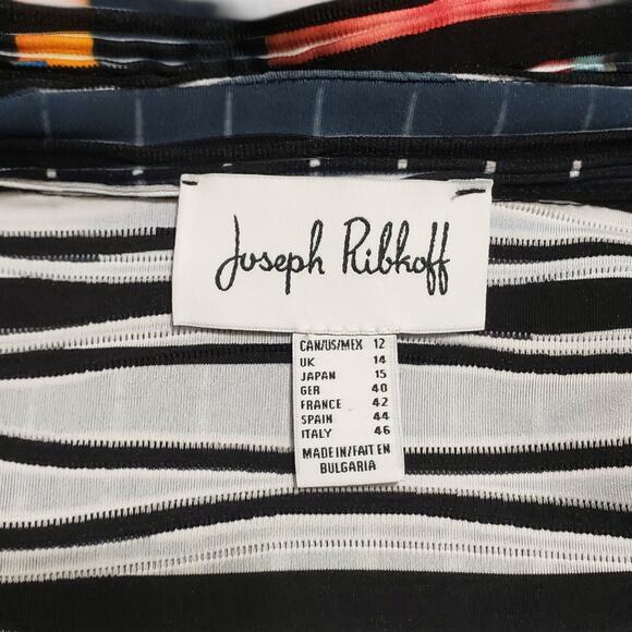 Joseph Ribkoff Colorful Abstract Textured Cape Jacket Sz 12 Artsy Eccentric - Picture 10 of 16